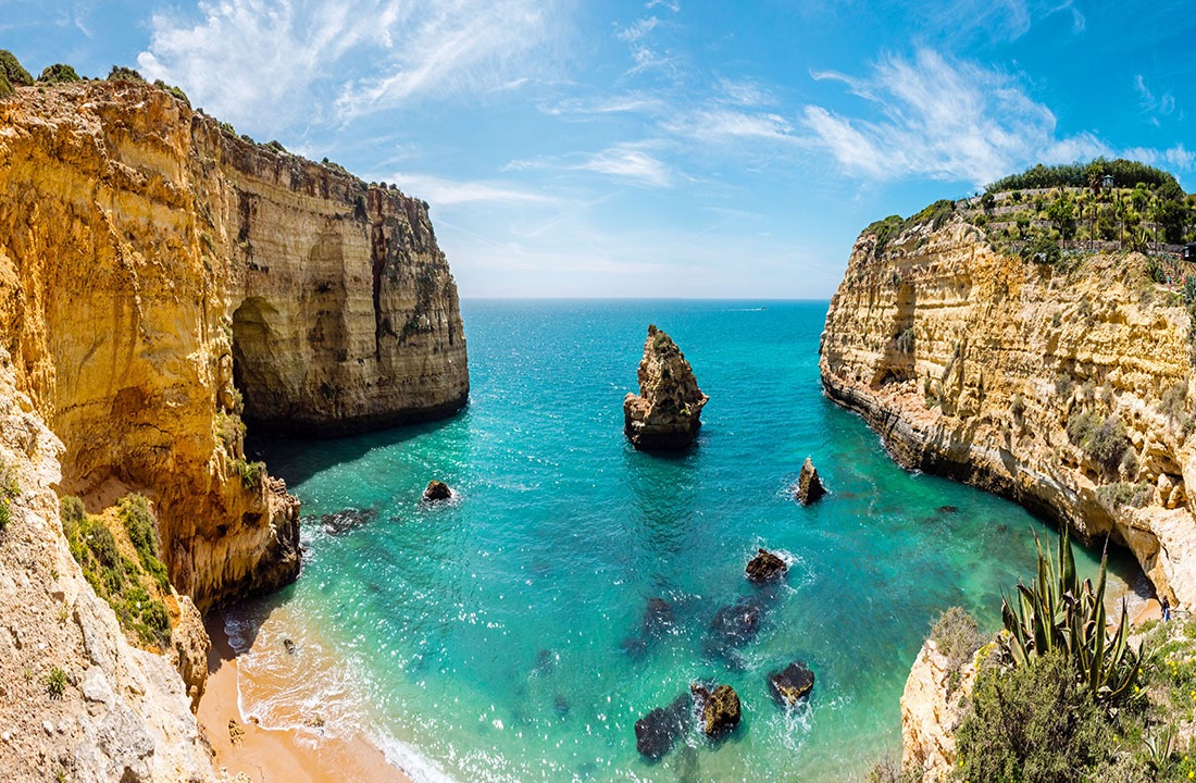 Meeresbucht, Praia do Vale Covo, Küste an der Algarve, Atlantik