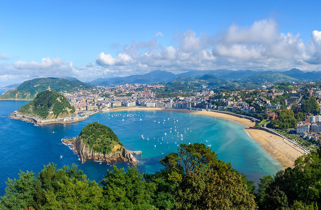 Panoramic view of San Sebastian in Spain