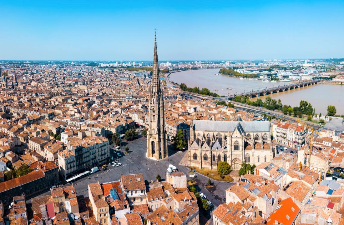 Bordeaux aerial panoramic view, France
