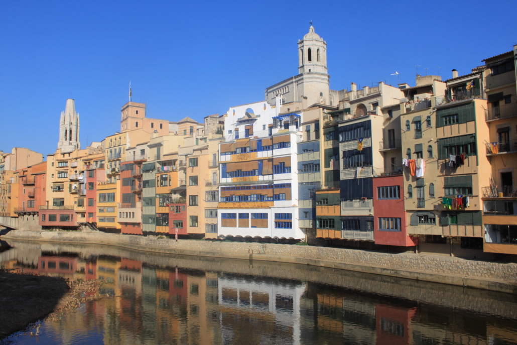 Girona, The colourful riverside homes, Cathedral and Sant Felix