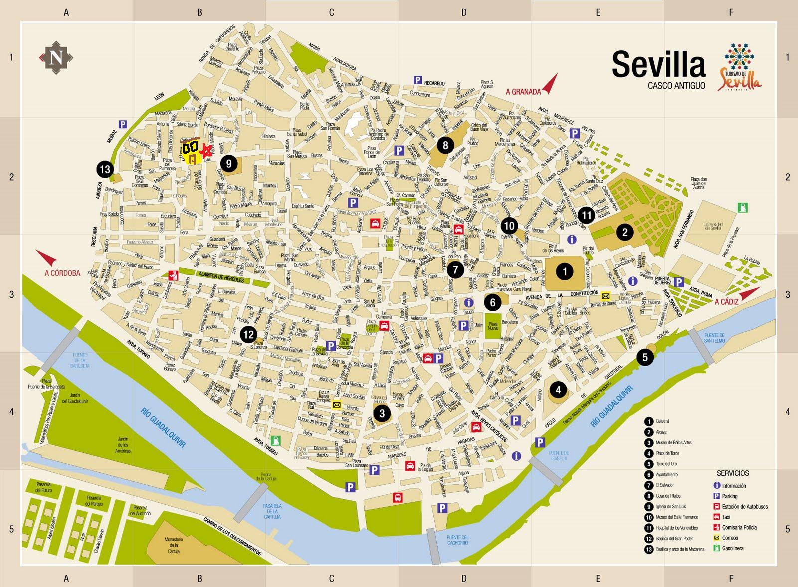 seville tourist map
